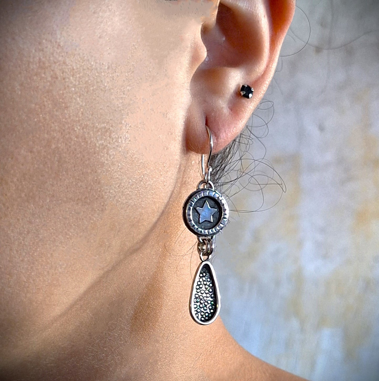 Aros estrellas y gotas con diseño