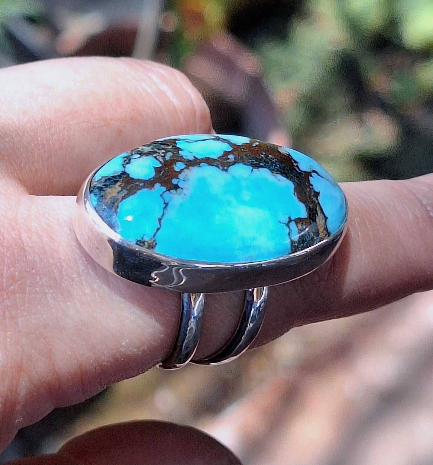 Anillo Turquesa maxi doble argolla