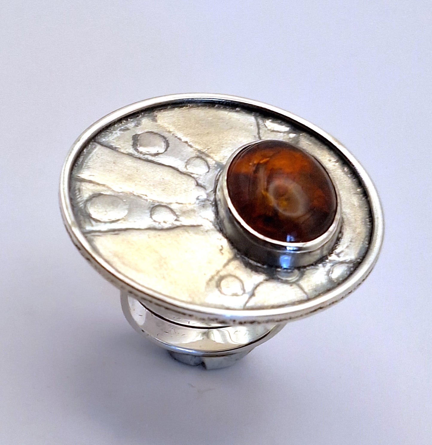 Anillo Ámbar grabado XL