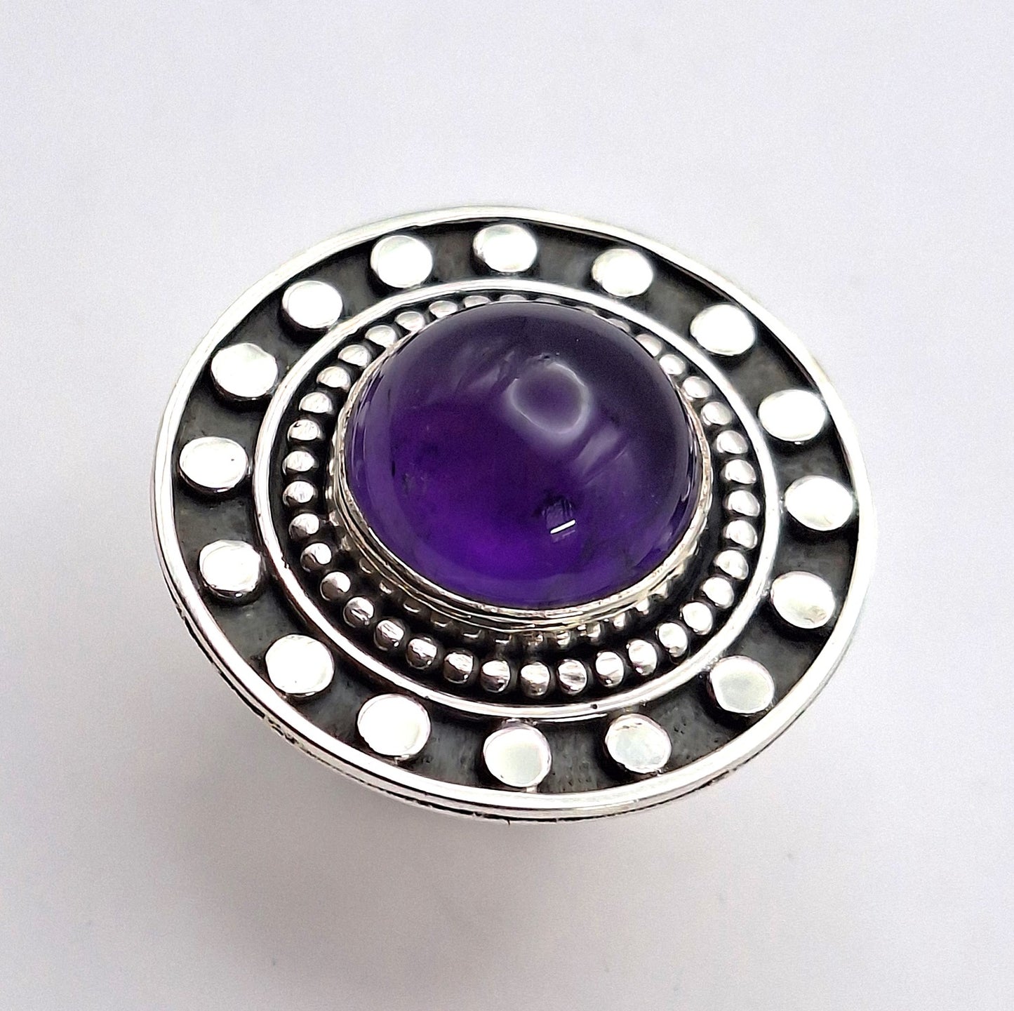 Anillo Amatista pelotitas XL