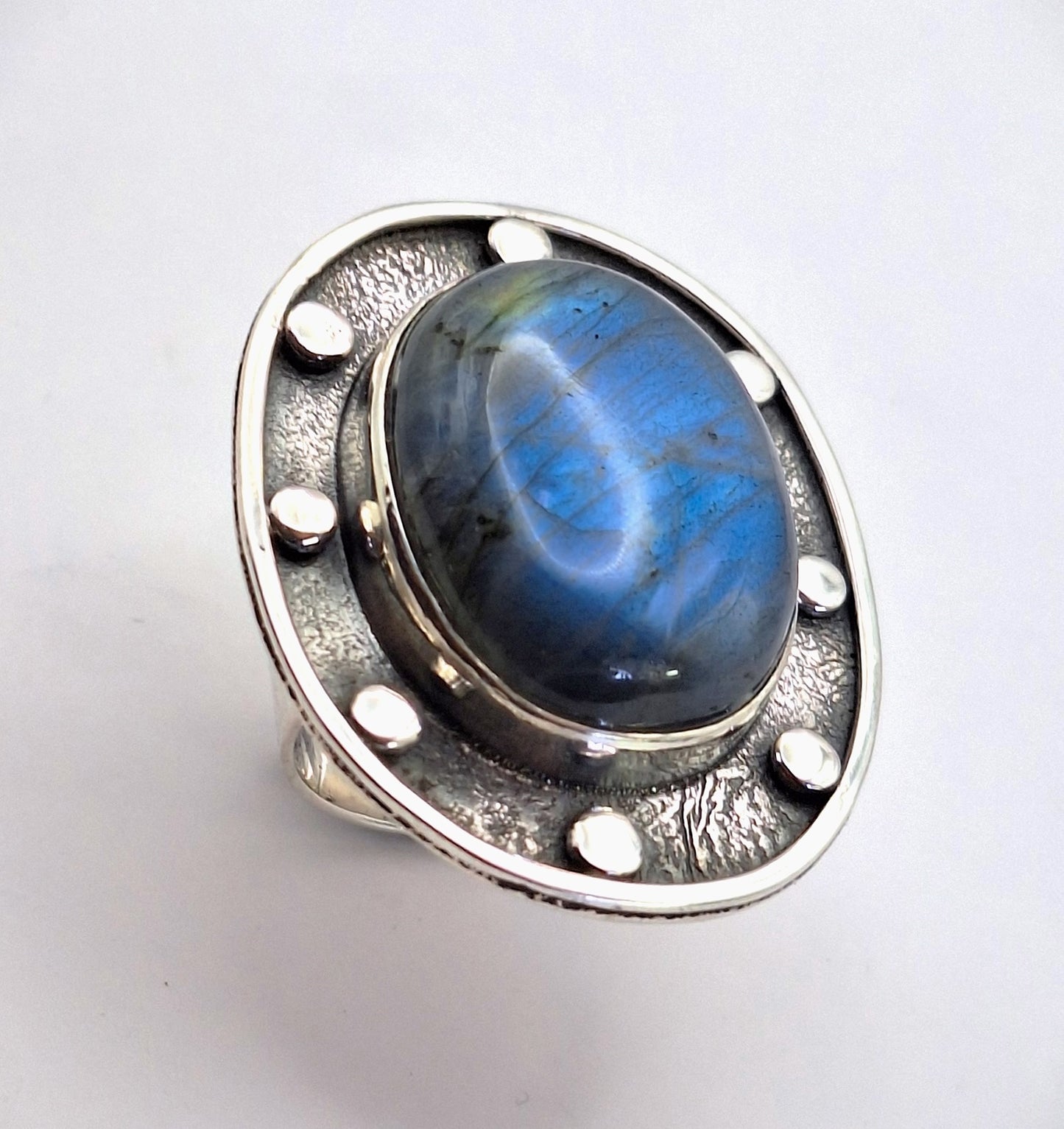 Anillo Labradorita tachas XL