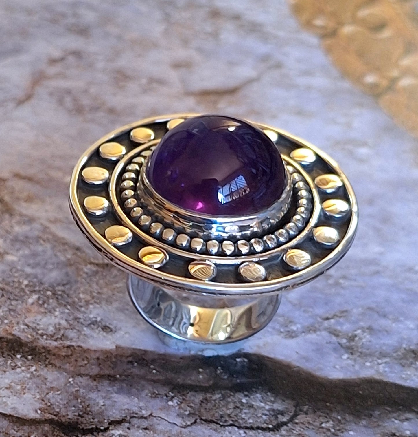 Anillo Amatista pelotitas XL