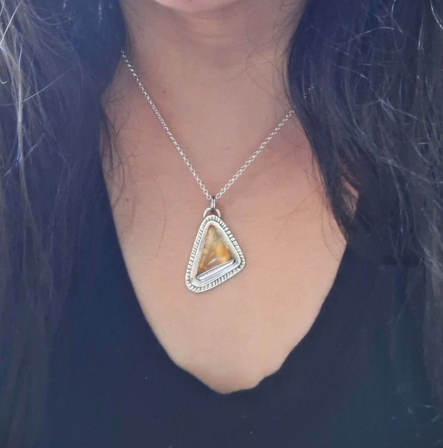 Colgante Citrino triangular