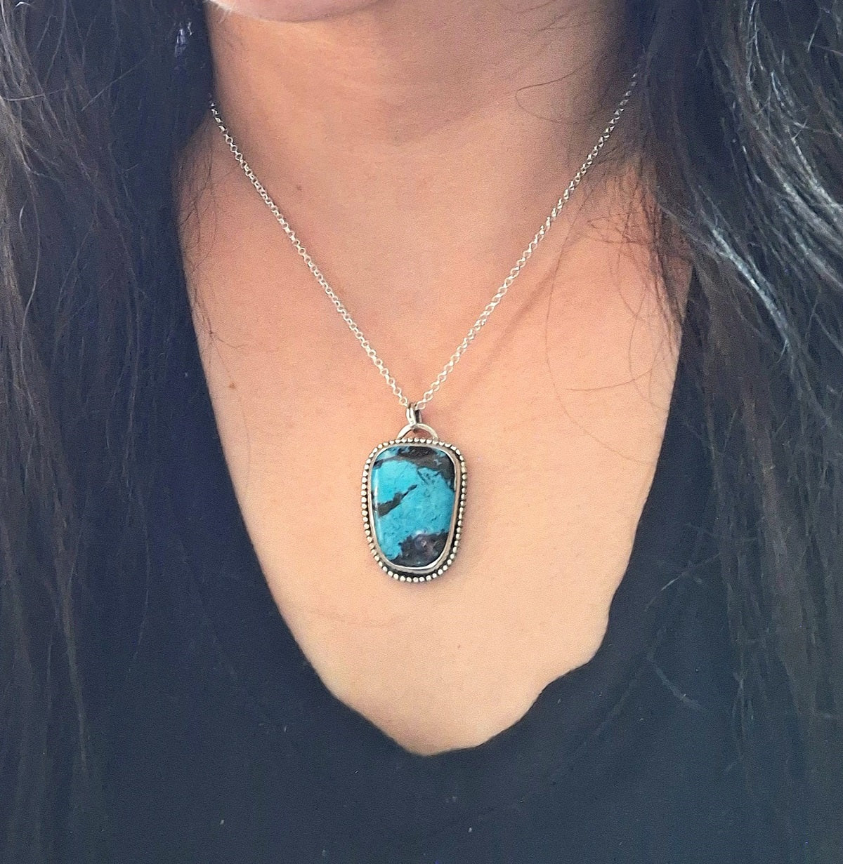 Colgante Turquesa con pelotitas