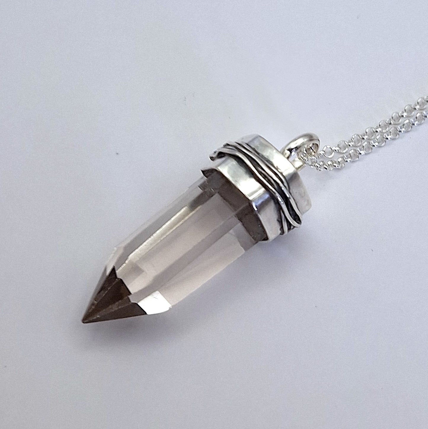 Colgante Punta Cuarzo cristal nido