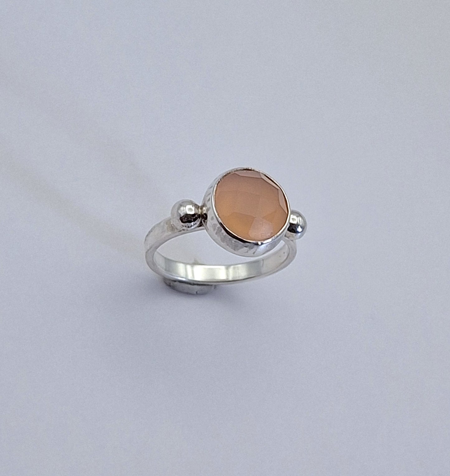 Anillo sortija Calcedonia rosa