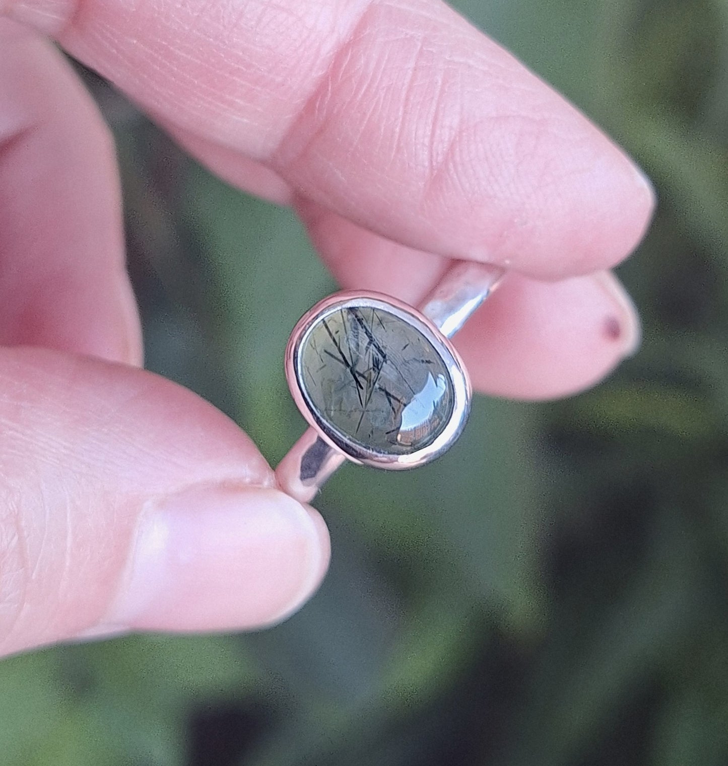 Anillo sortija Prehnita