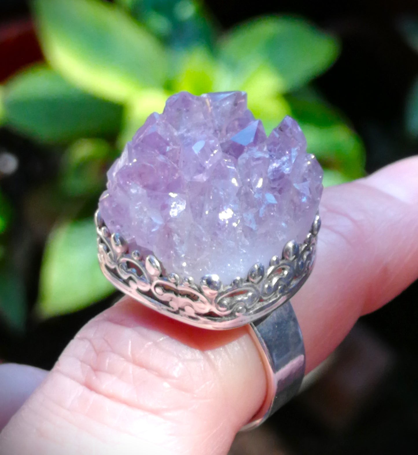 Anillo Druzy Amatista