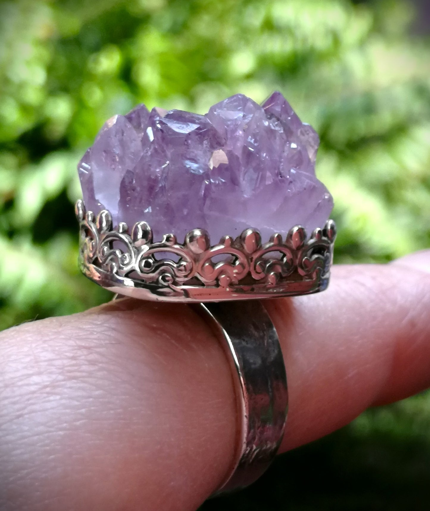 Anillo Druzy Amatista