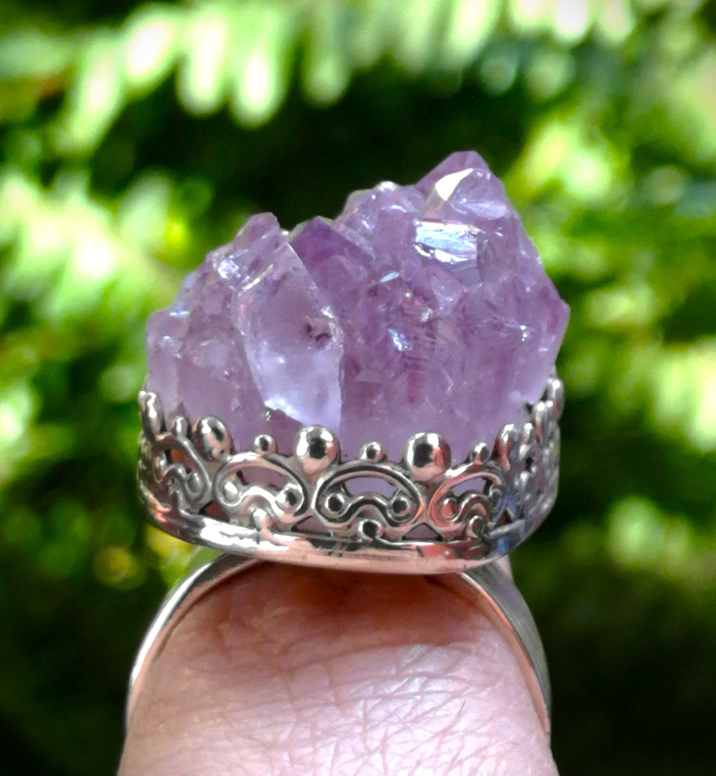 Anillo Druzy Amatista