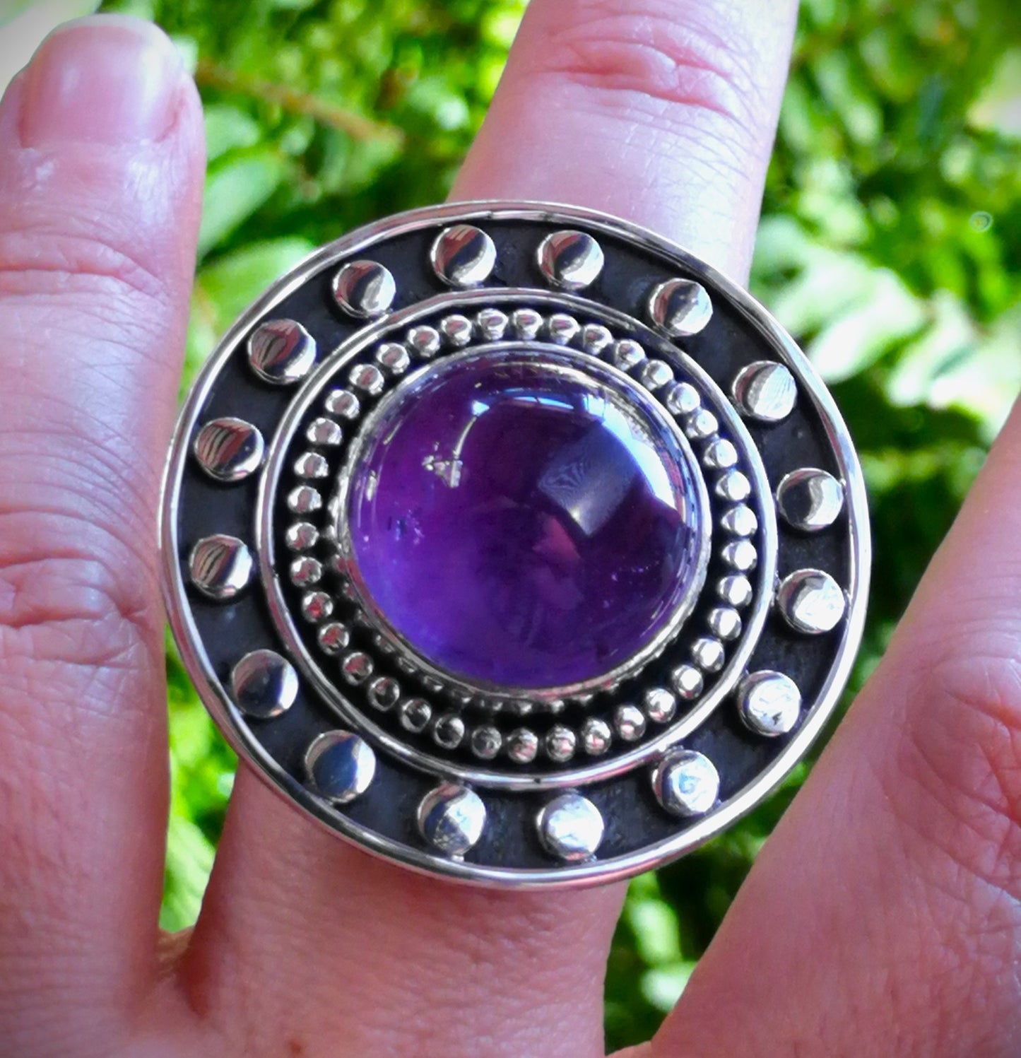 Anillo Amatista pelotitas XL