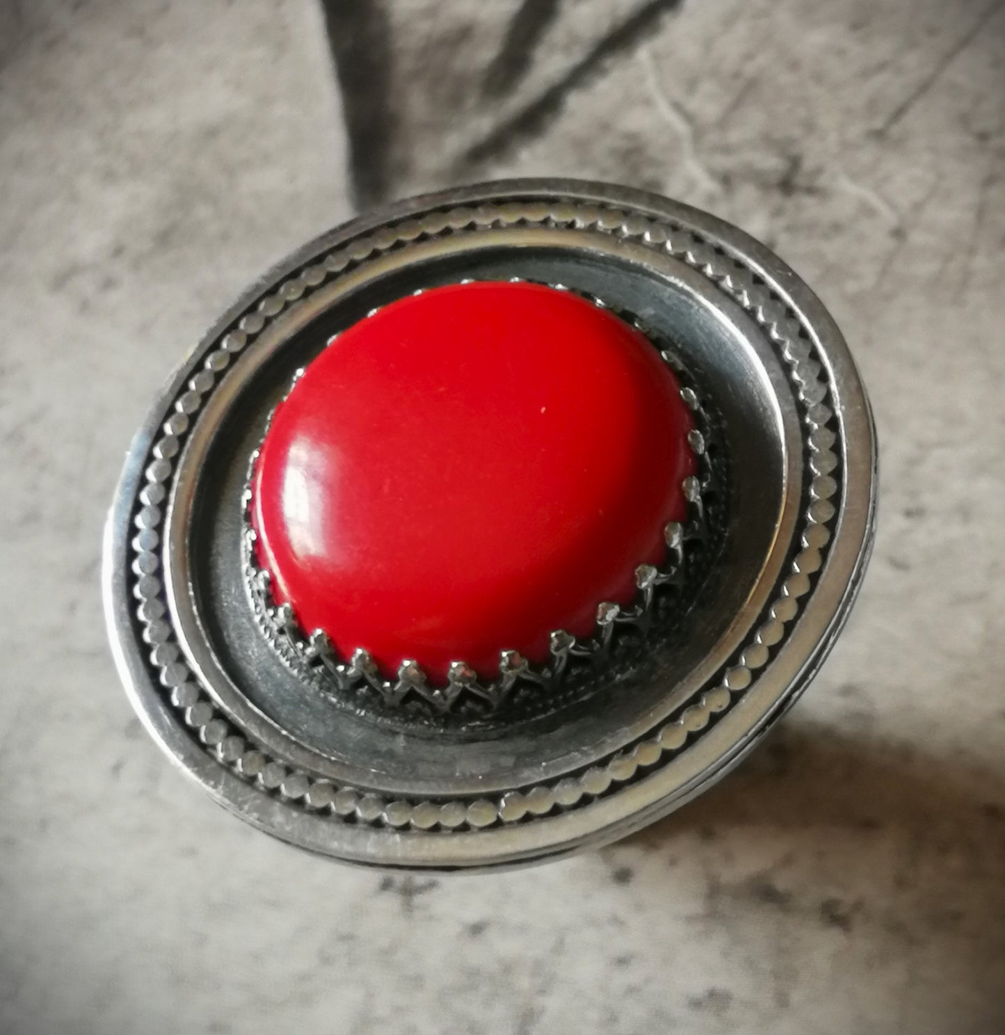 Anillo Coral rojo XL