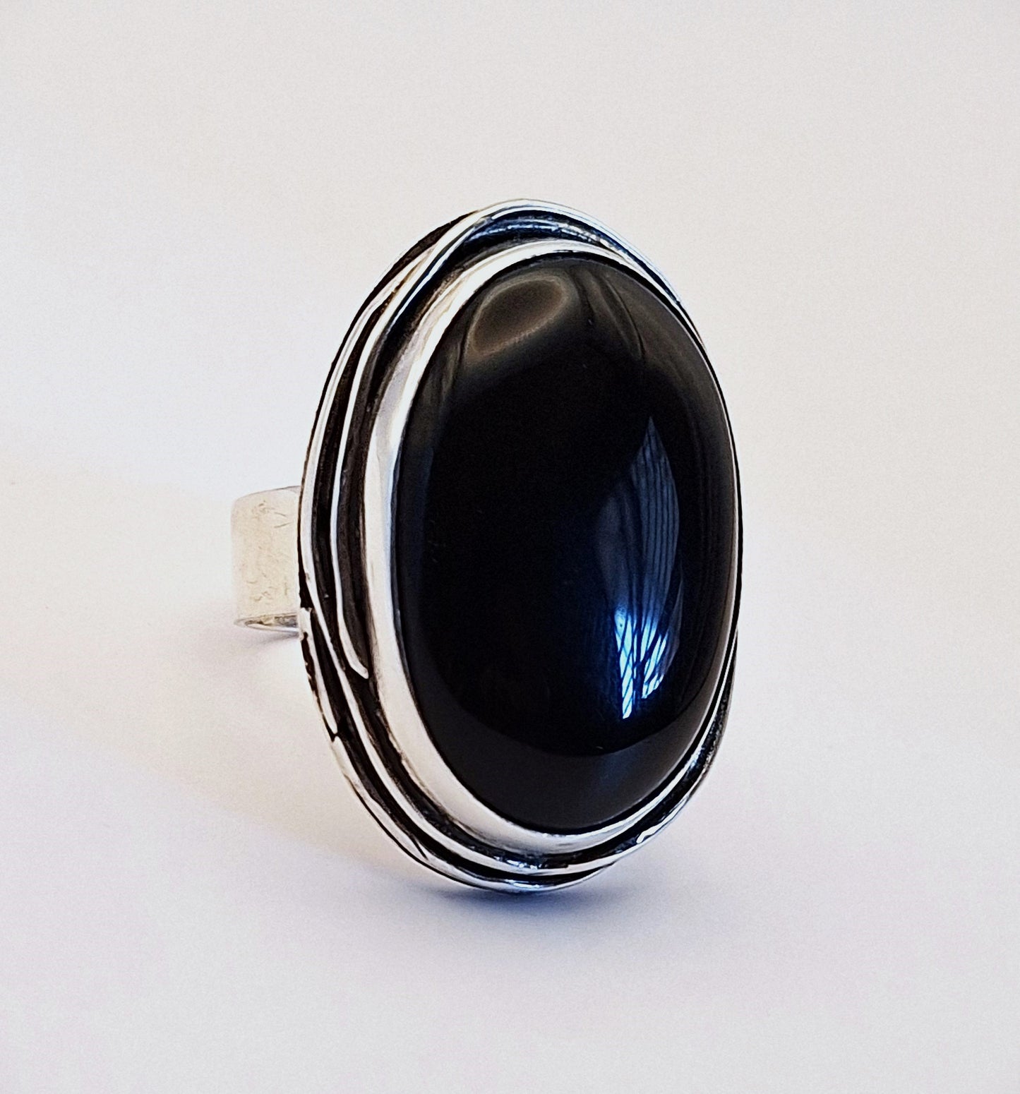 Anillo Ónix negro maxi nido