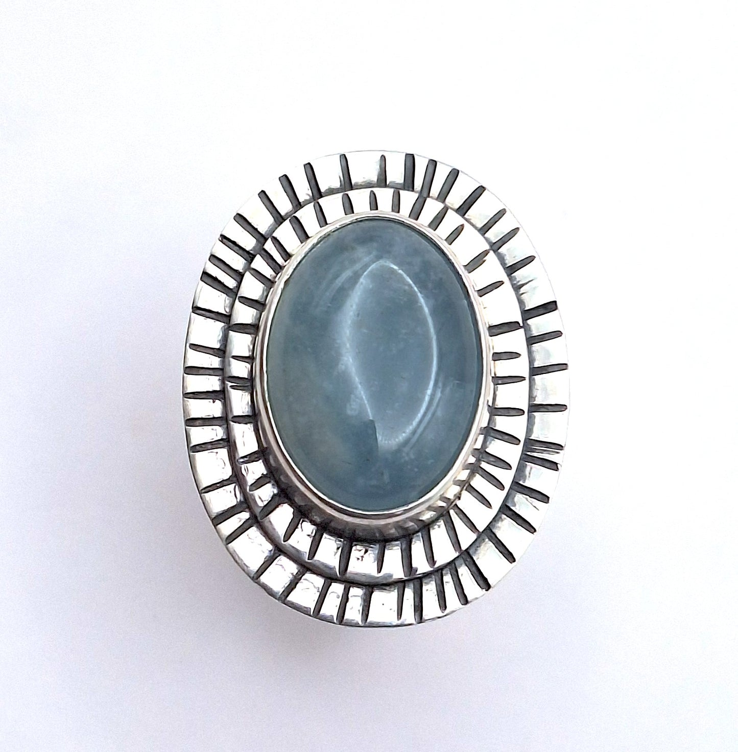 Anillo aguamarina diseño líneas