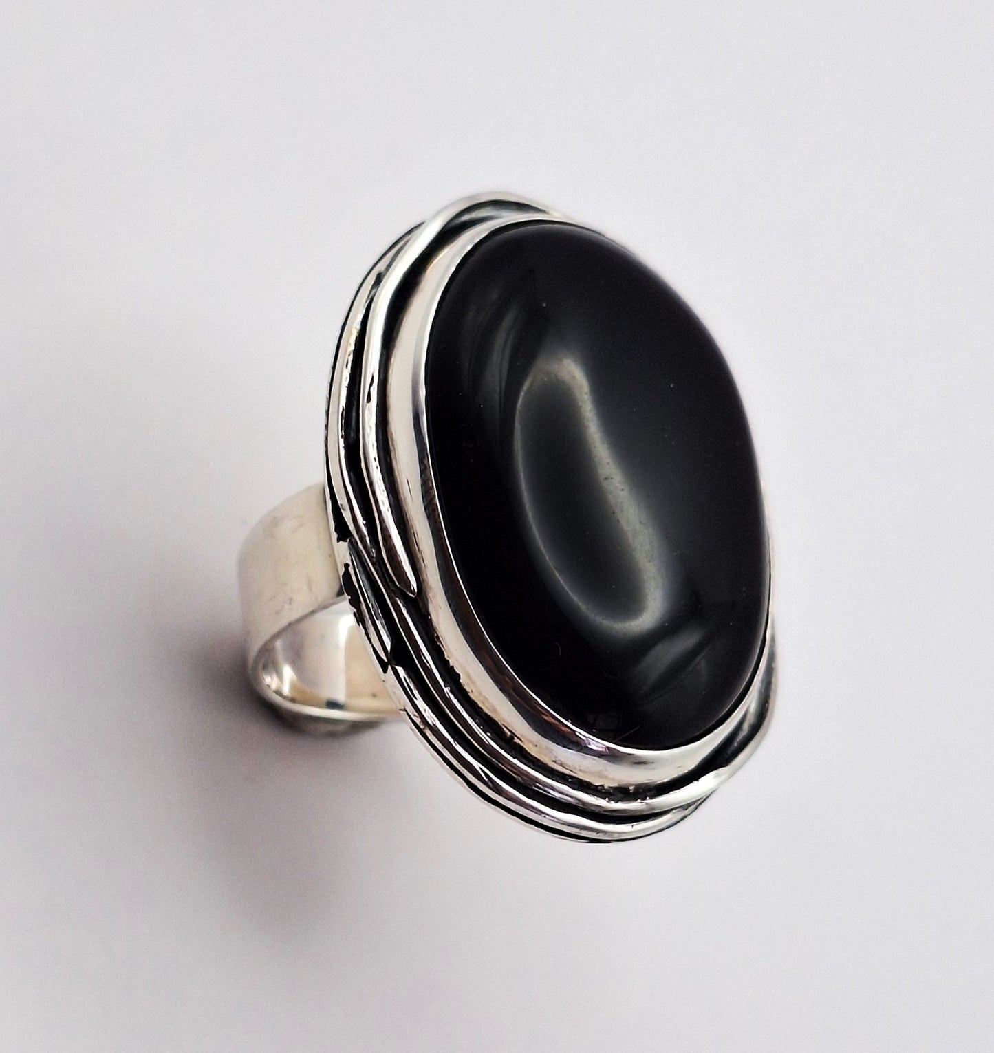 Anillo Ónix negro maxi nido