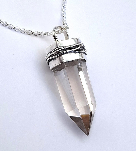 Colgante Punta Cuarzo cristal nido