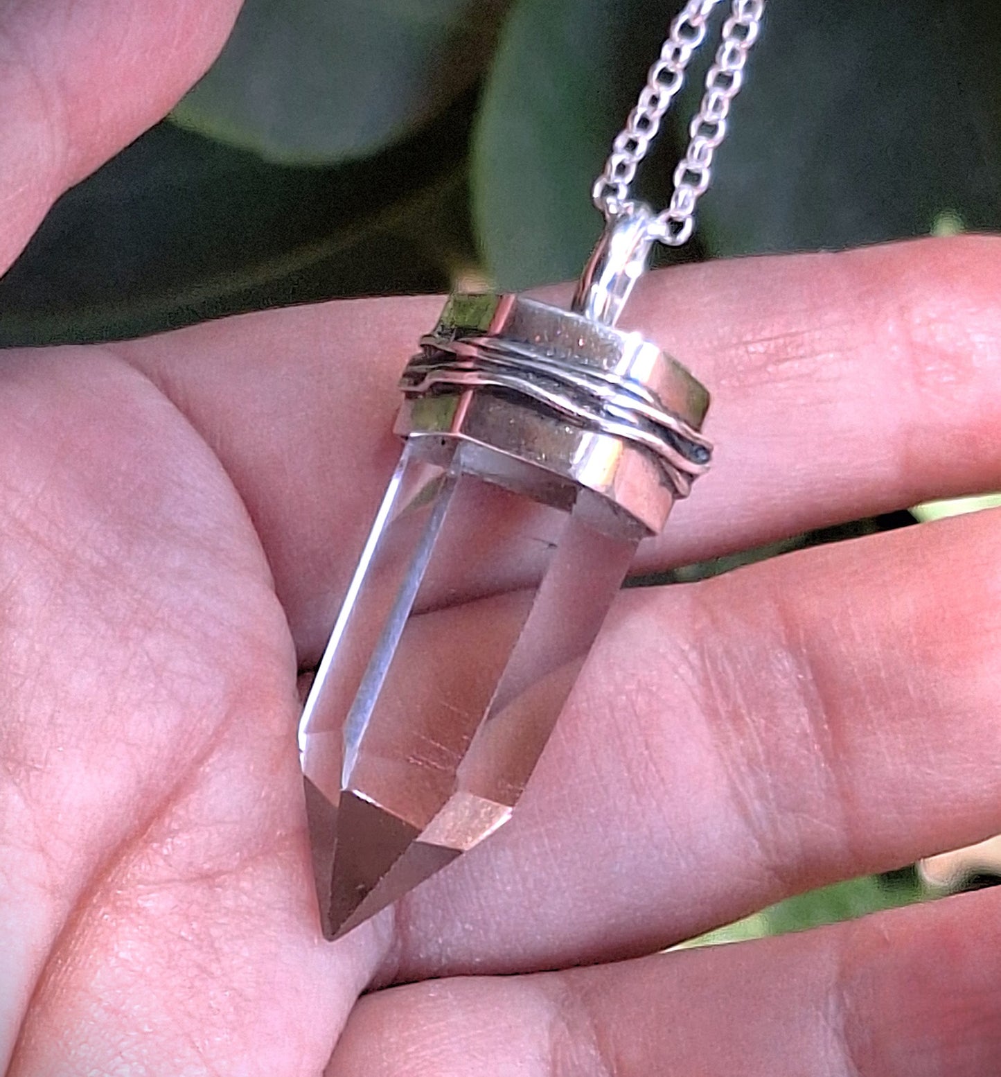 Colgante Punta Cuarzo cristal nido