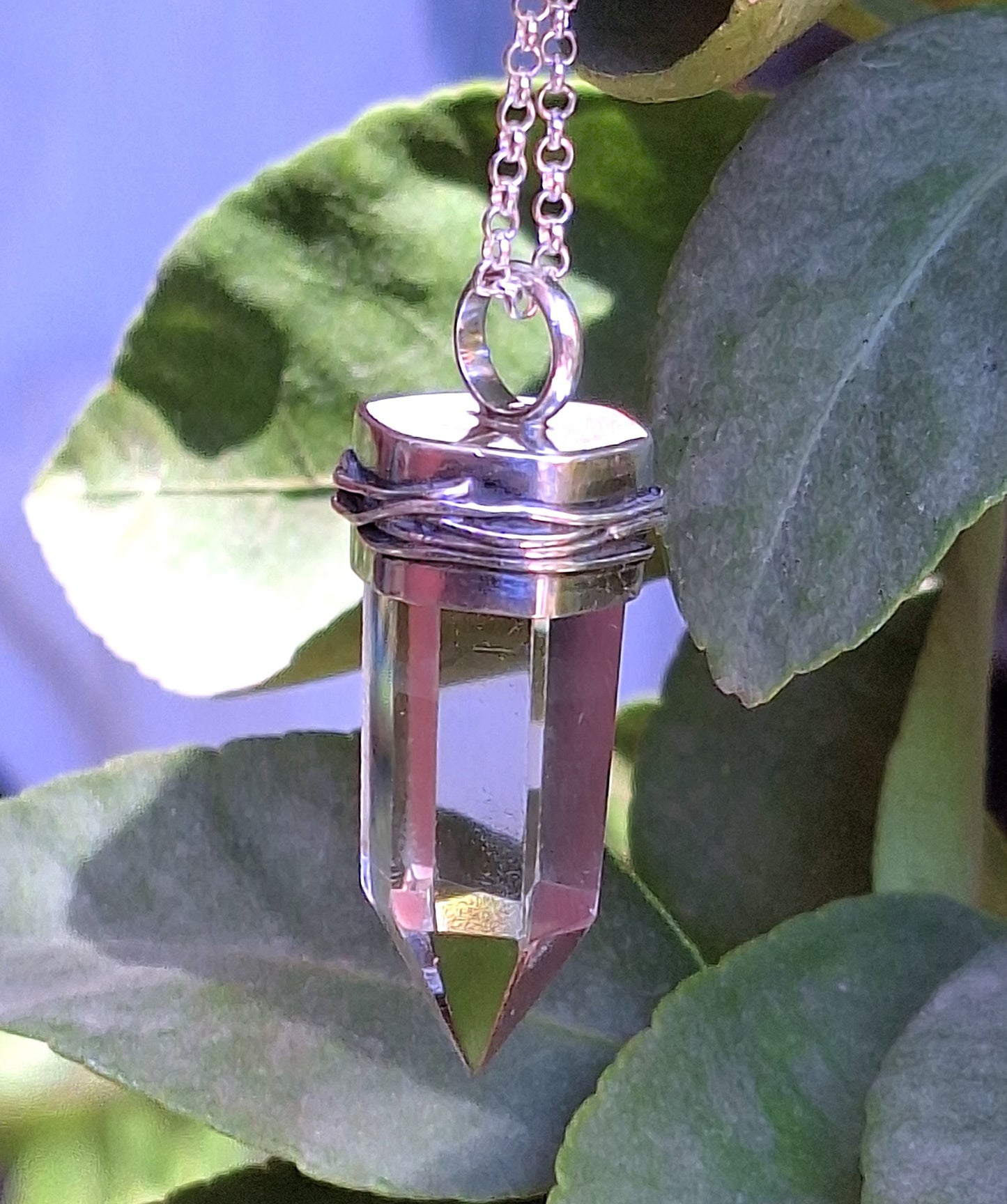Colgante Punta Cuarzo cristal nido
