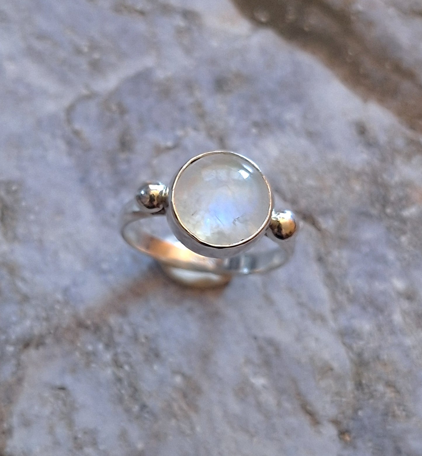 Anillo sortija Piedra luna arcoiris