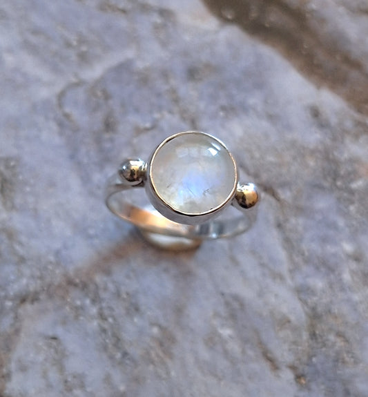Anillo sortija Piedra luna arcoiris