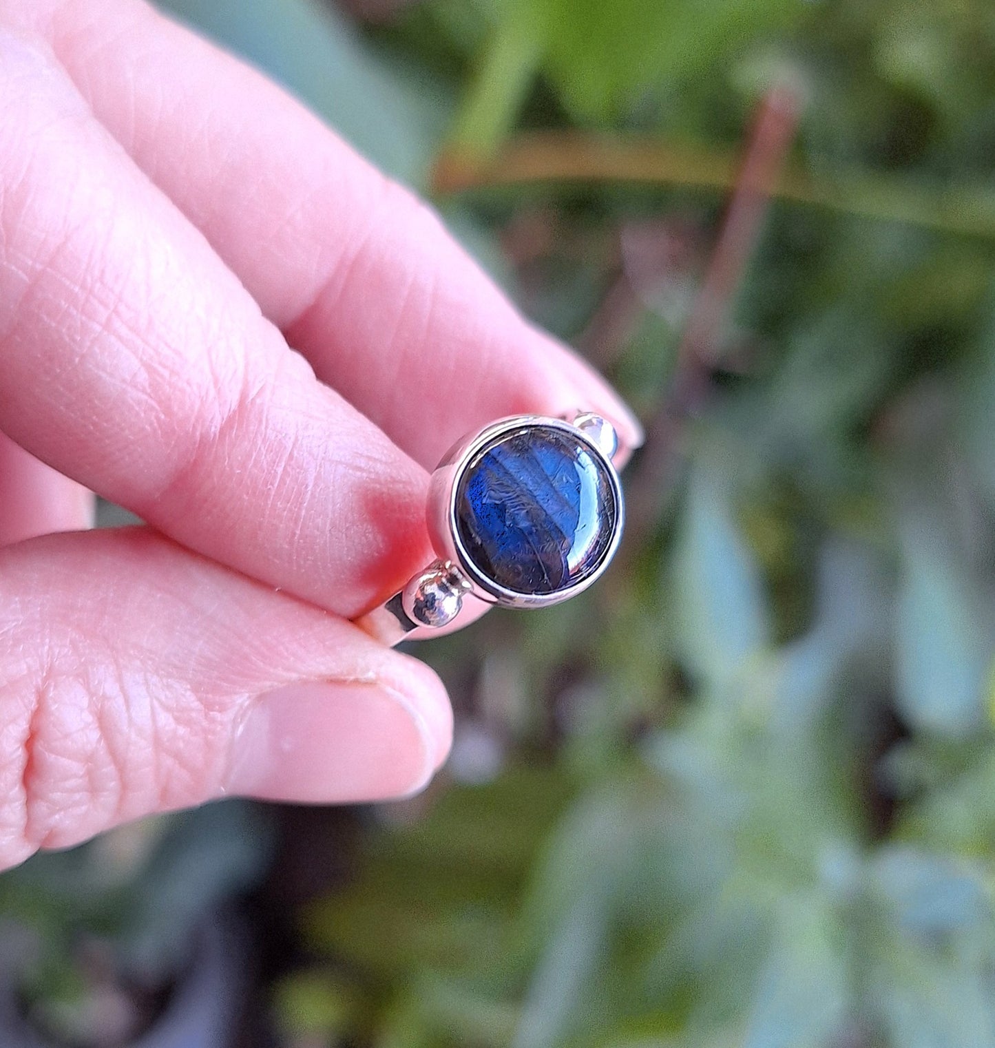 Anillo sortija Labradorita
