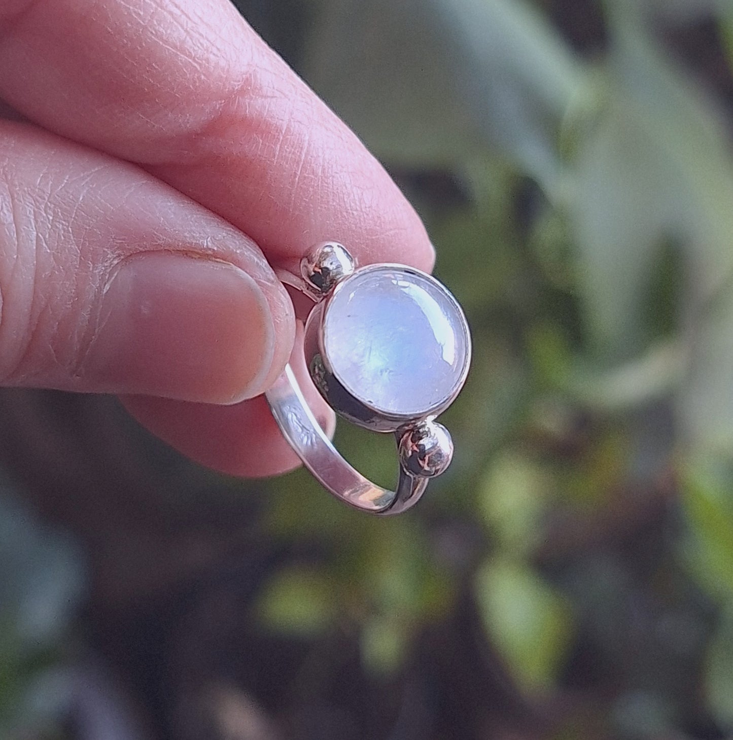 Anillo sortija Piedra luna arcoiris