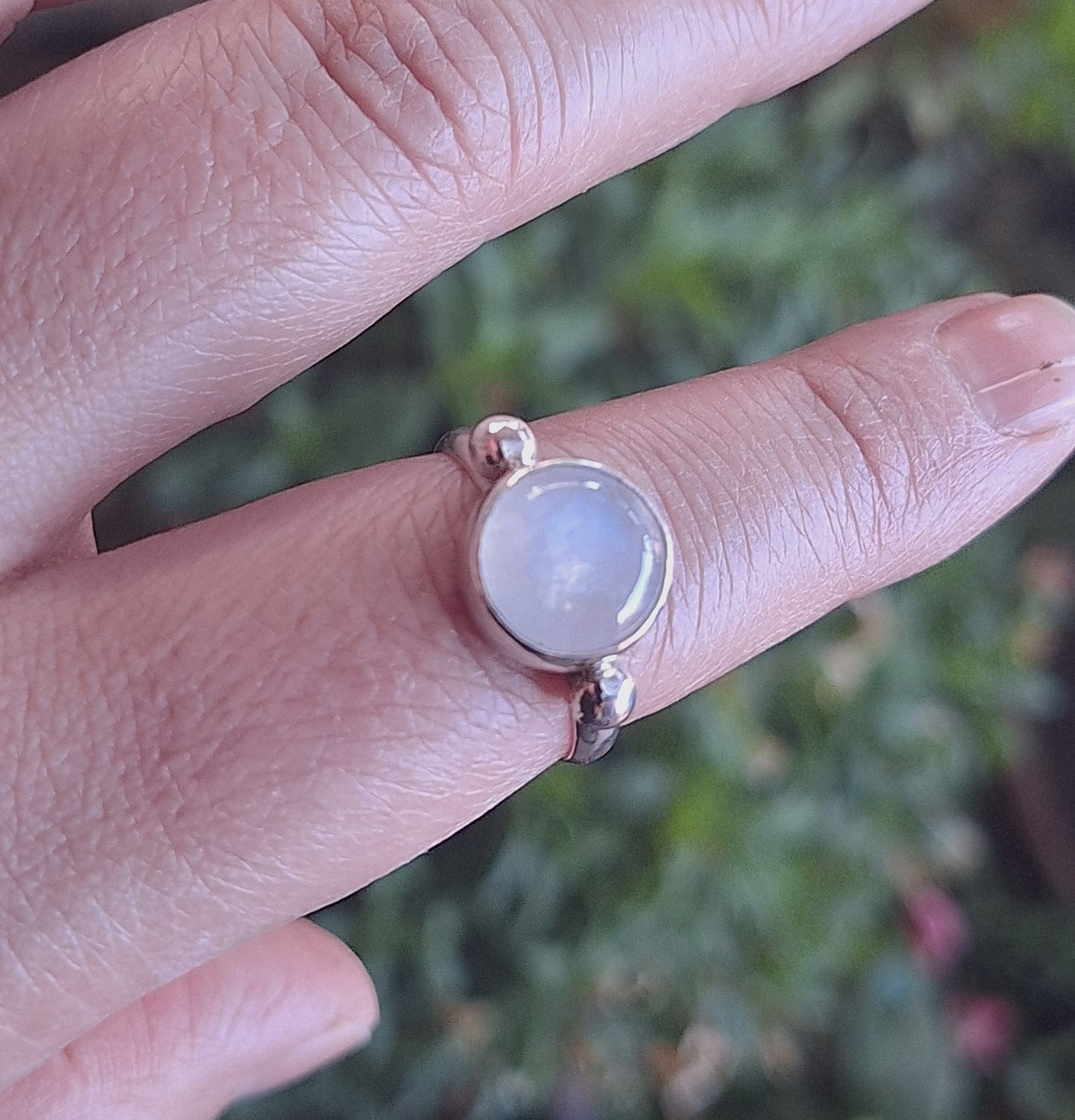 Anillo sortija Piedra luna arcoiris
