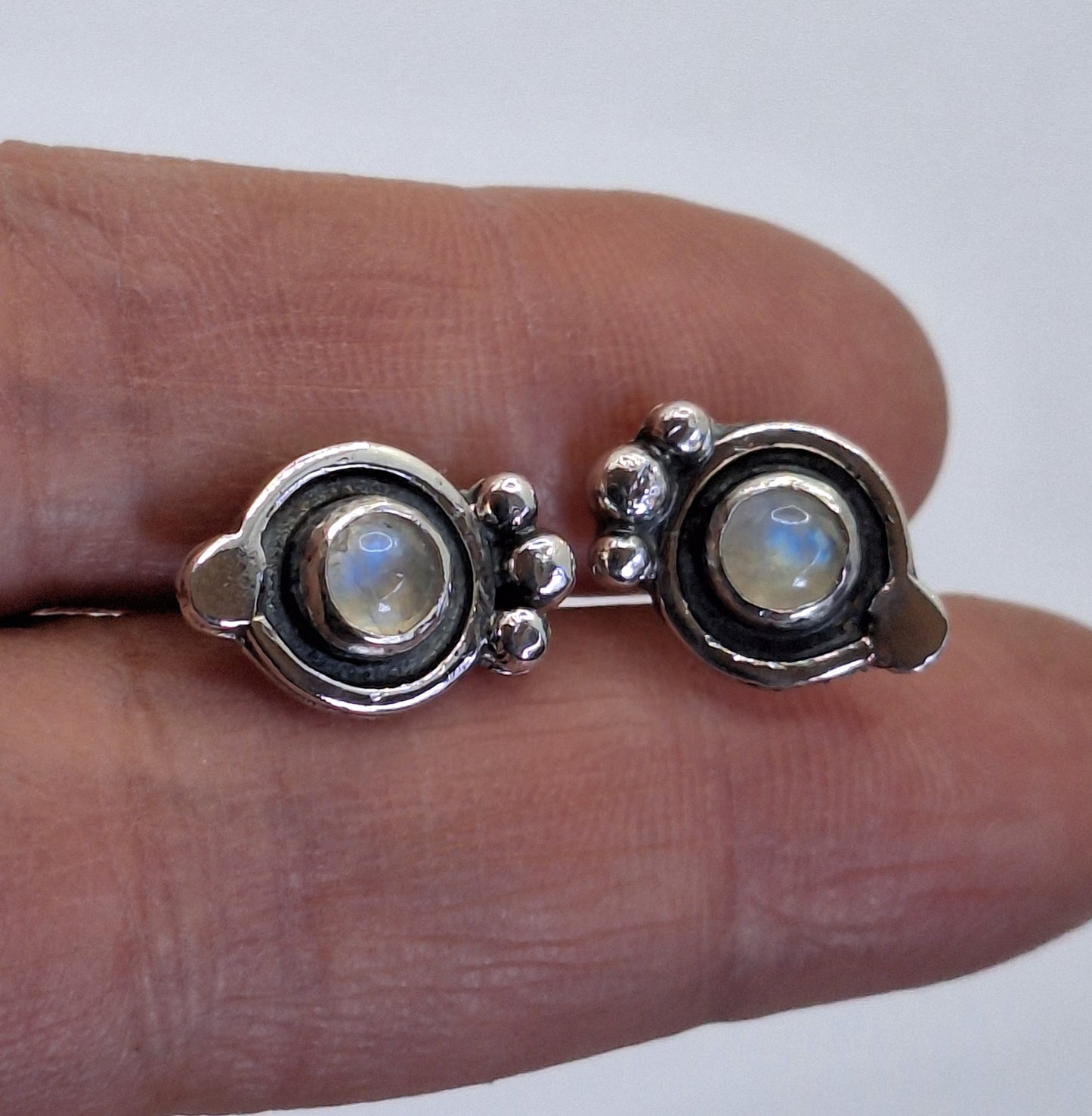 Aros Piedra luna arcoiris pegados étnicos