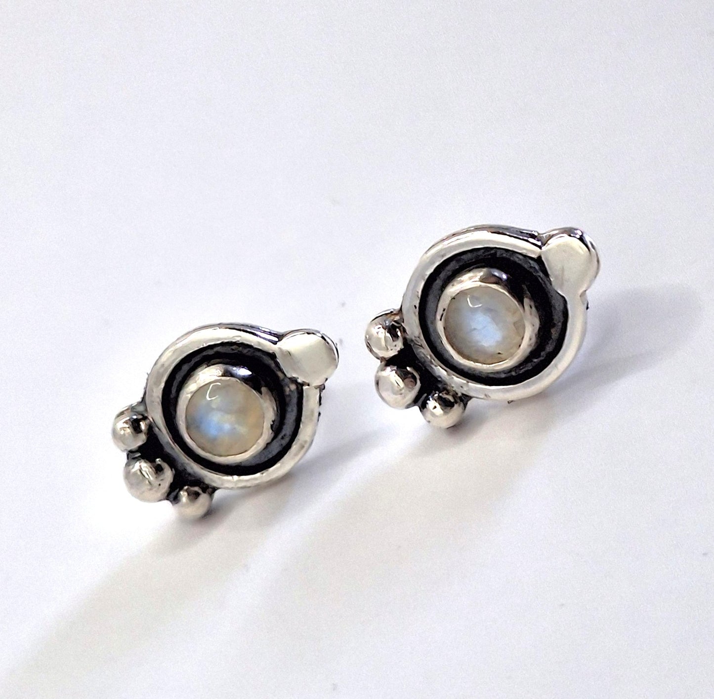 Aros Piedra luna arcoiris pegados étnicos