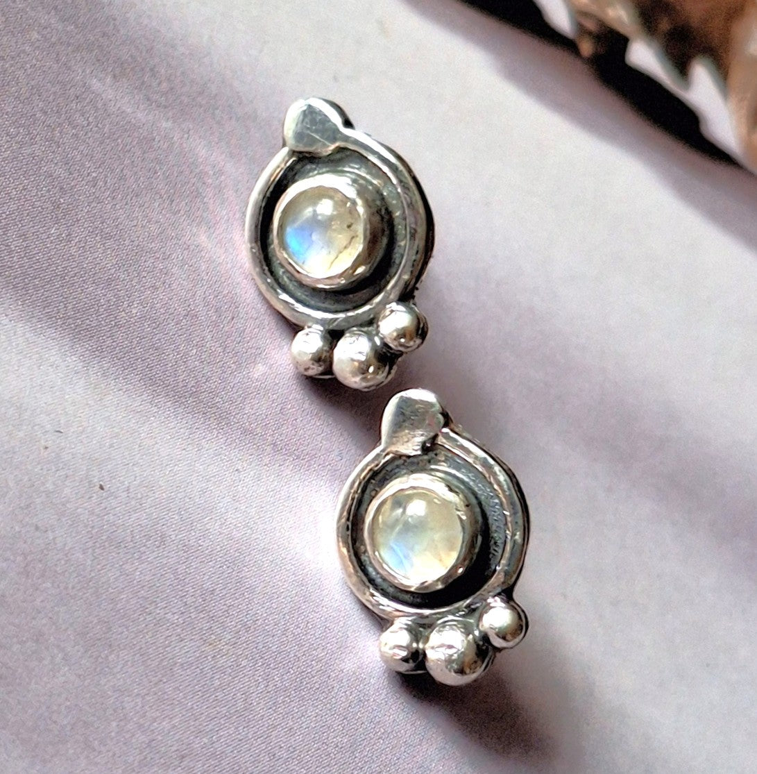 Aros Piedra luna arcoiris pegados étnicos