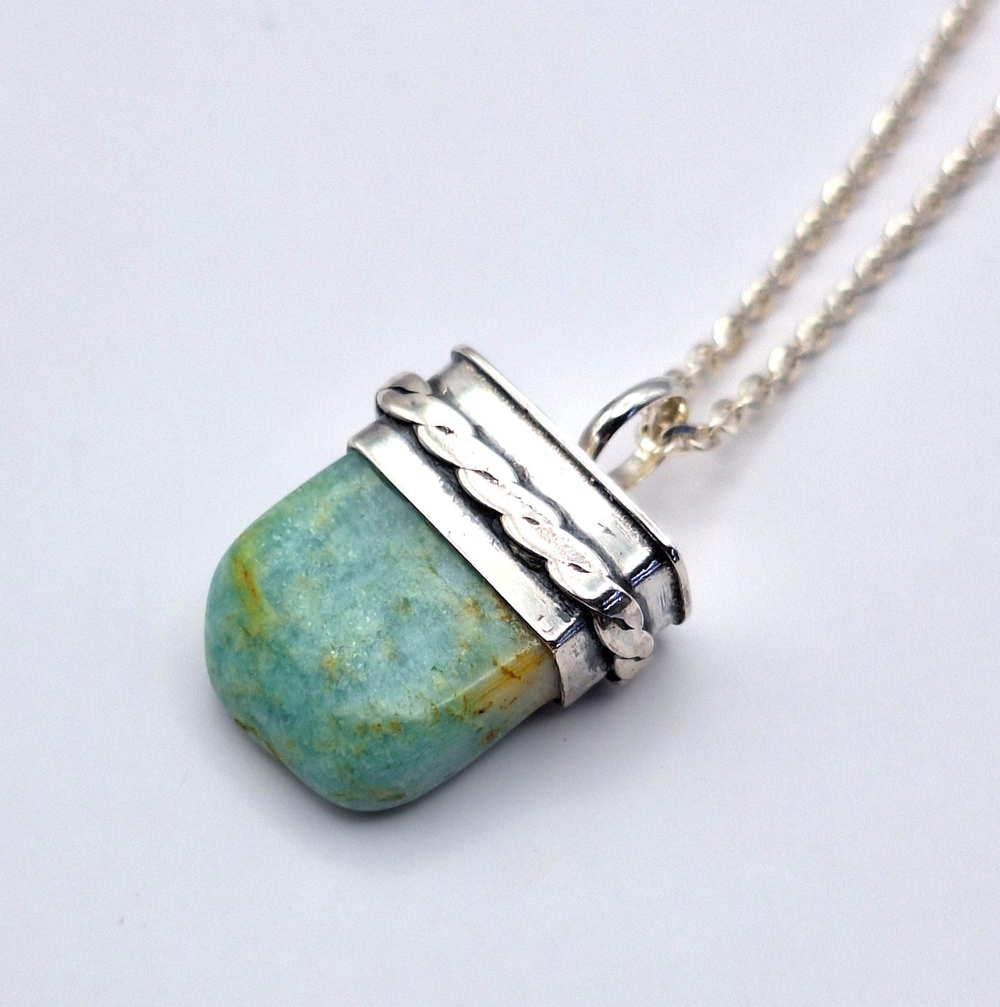 Colgante Amazonita amuleto trenza