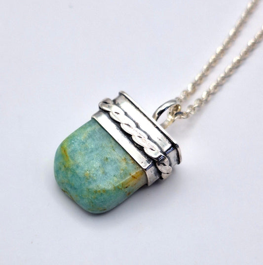 Colgante Amazonita amuleto trenza