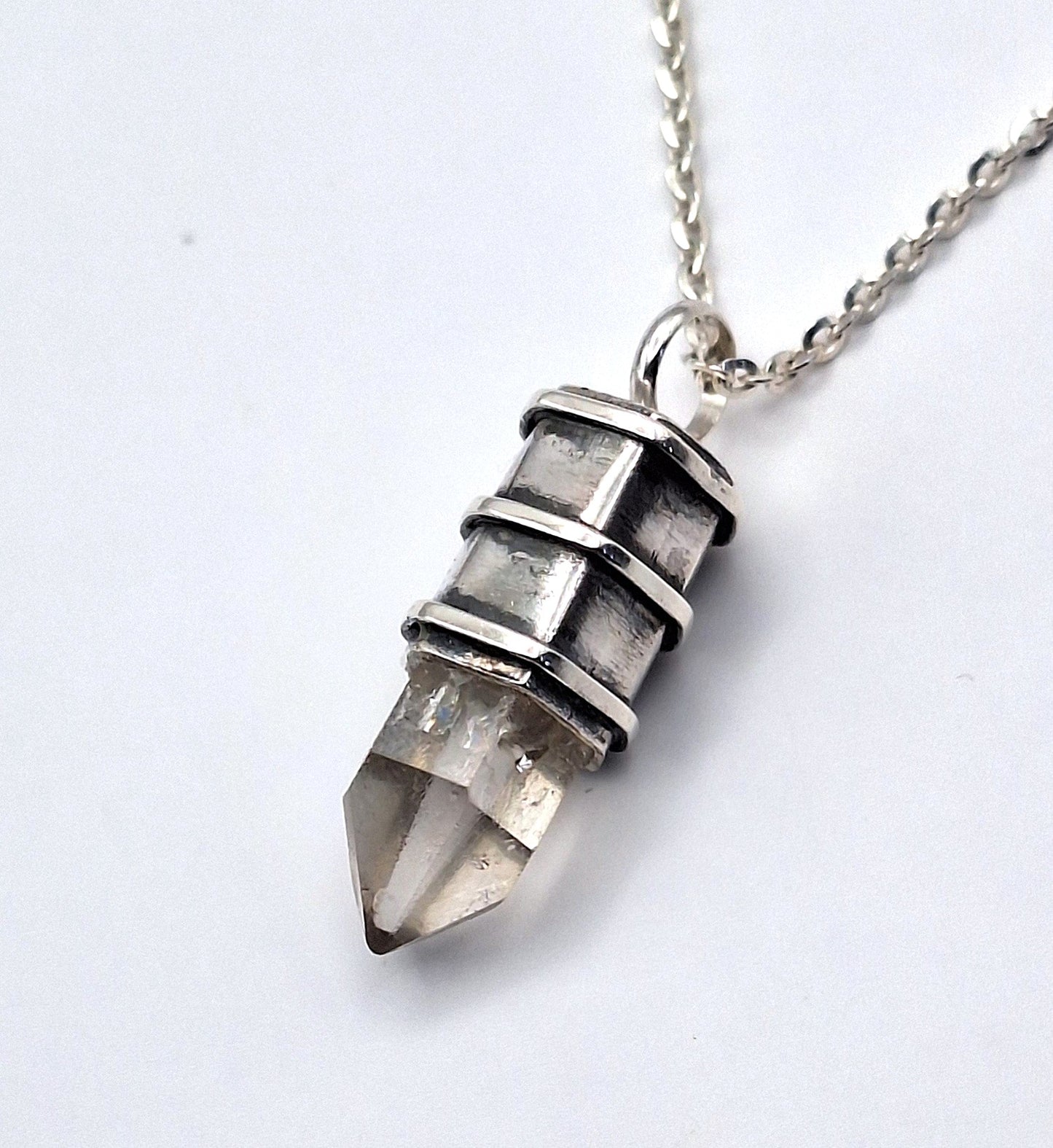 Colgante Punta Cuarzo cristal rústico