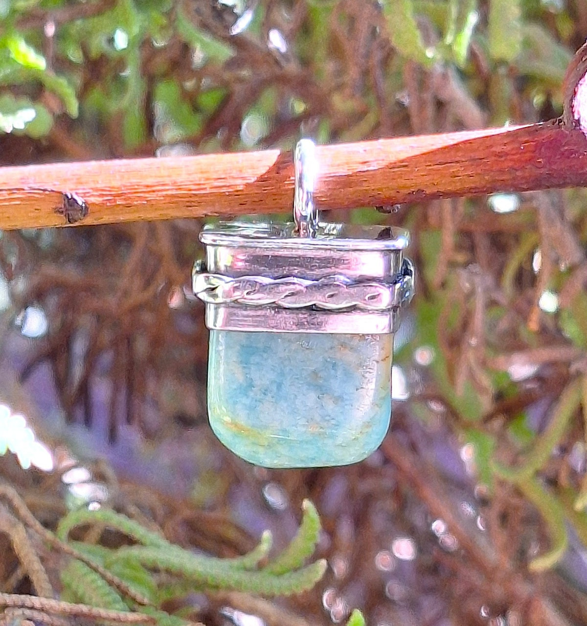 Colgante Amazonita amuleto trenza