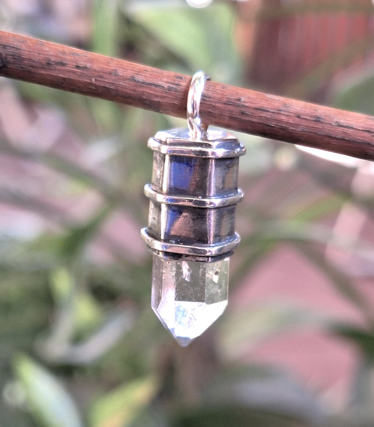 Colgante Punta Cuarzo cristal rústico