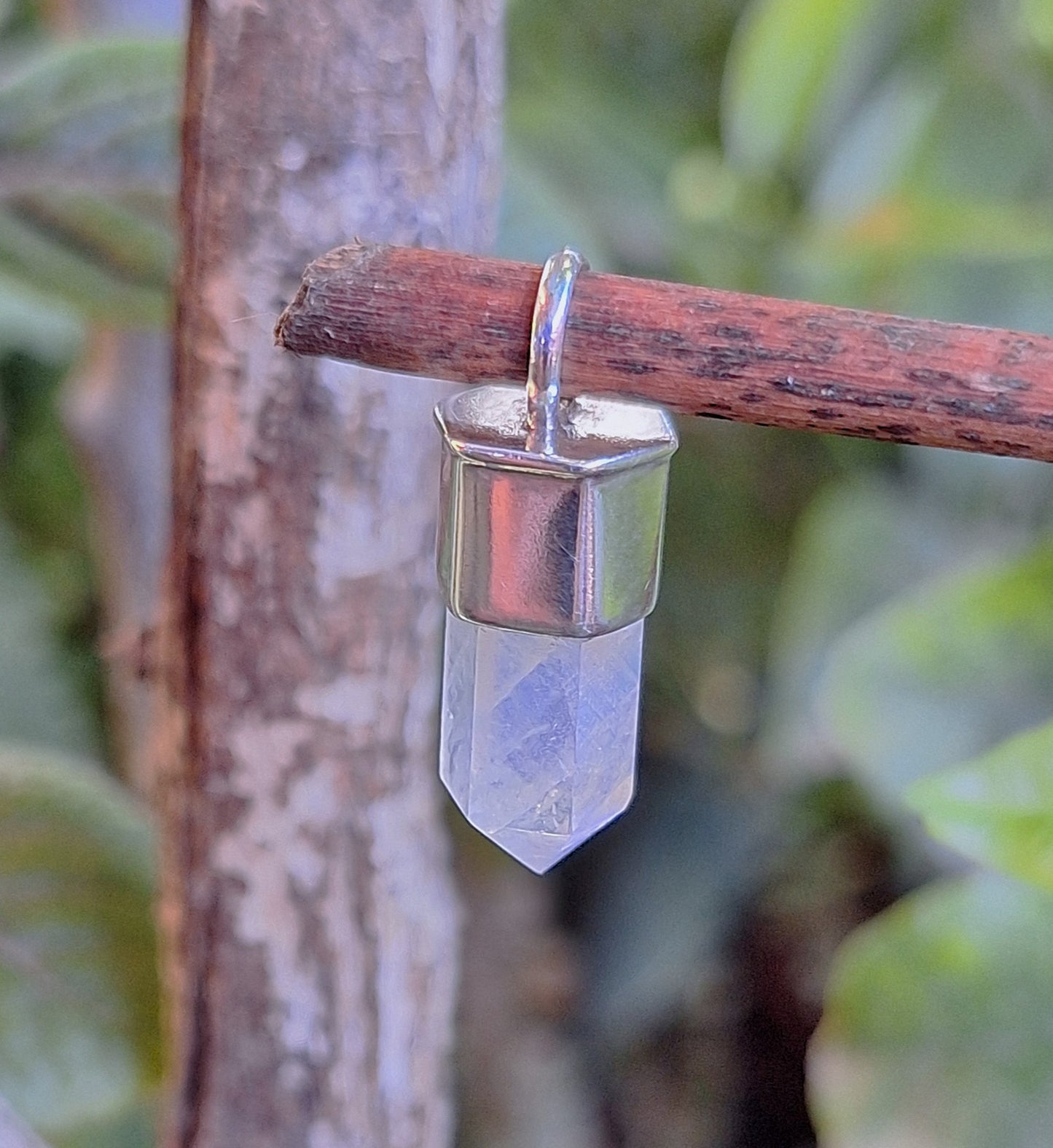 Colgante punta Piedra Luna arcoiris