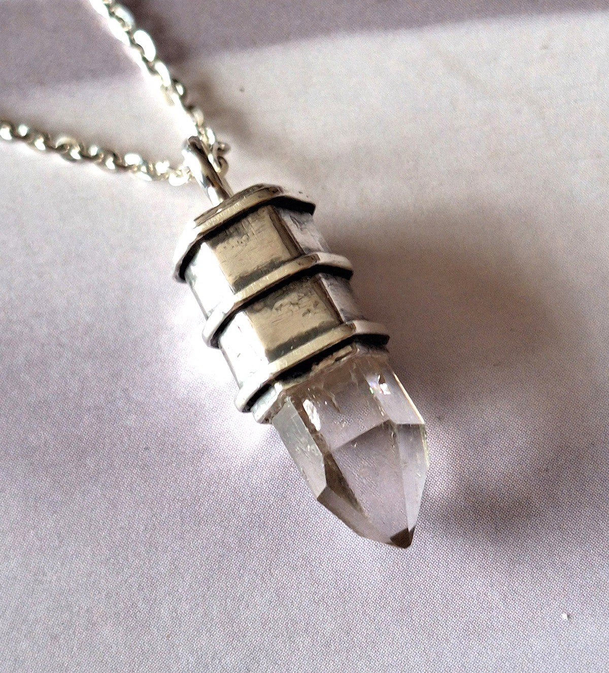 Colgante Punta Cuarzo cristal rústico