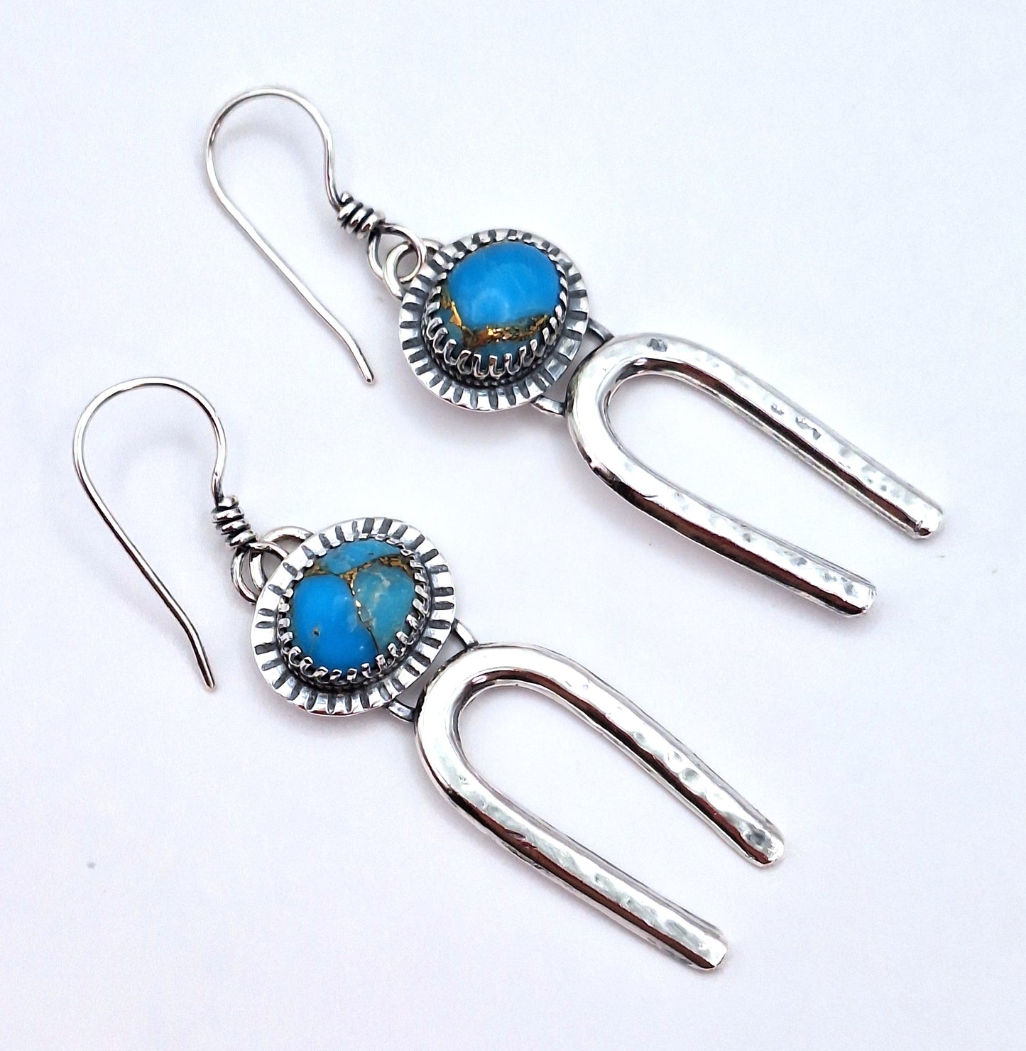 Aros Turquesa Copper étnicos martillados