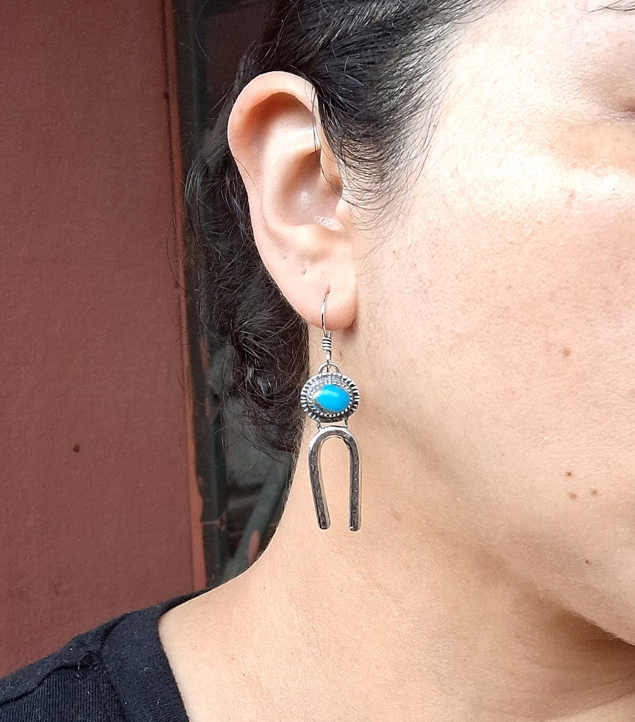 Aros Turquesa Copper étnicos martillados