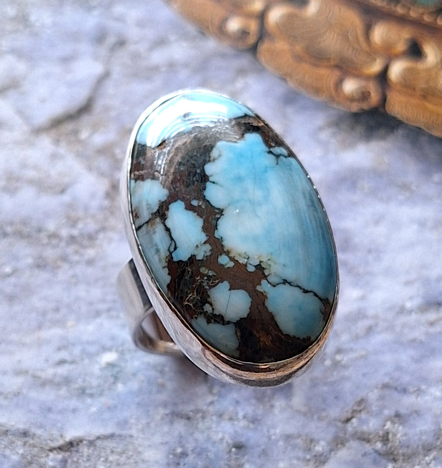 Anillo Turquesa Magnesita oval