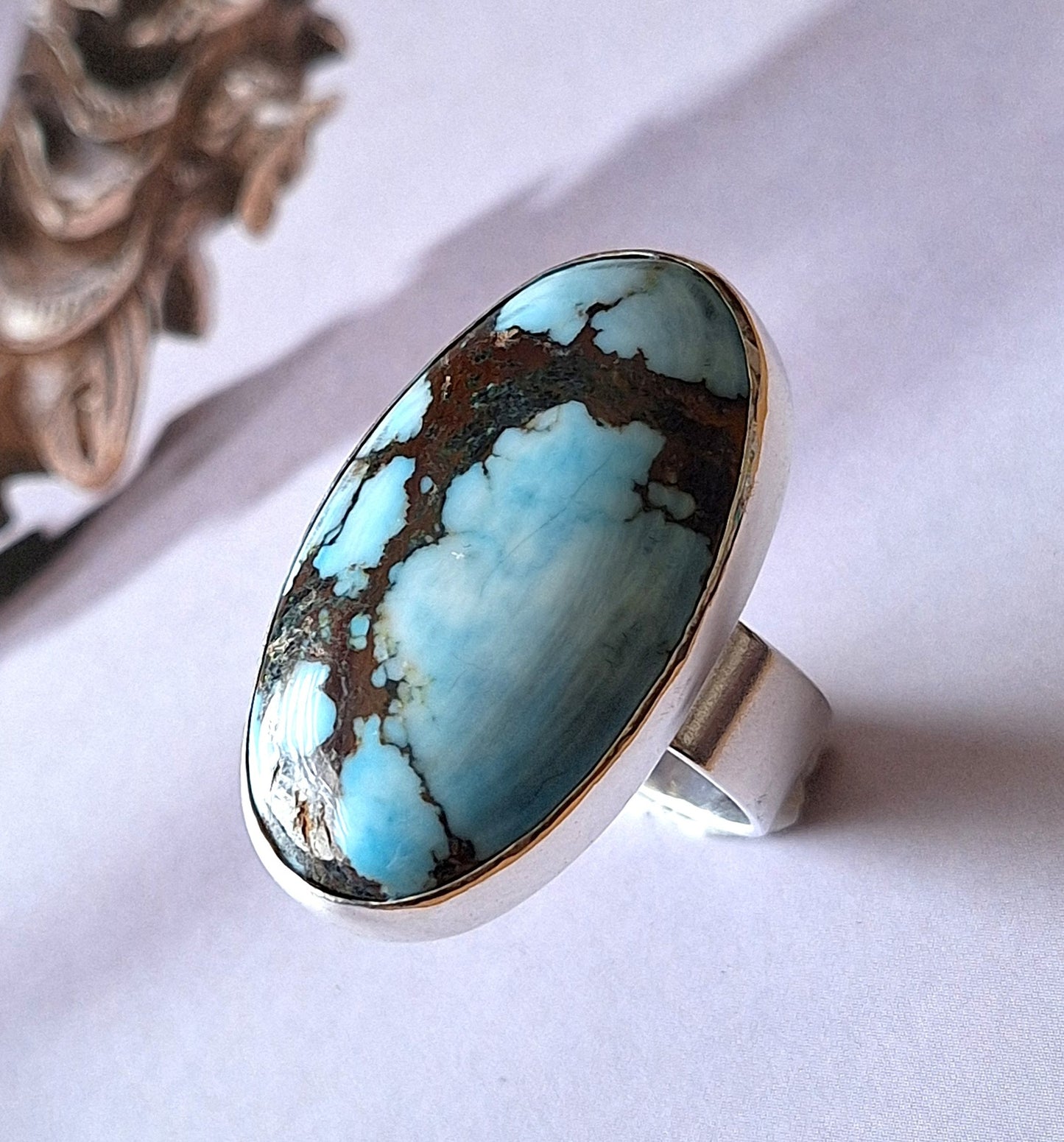 Anillo Turquesa Magnesita oval