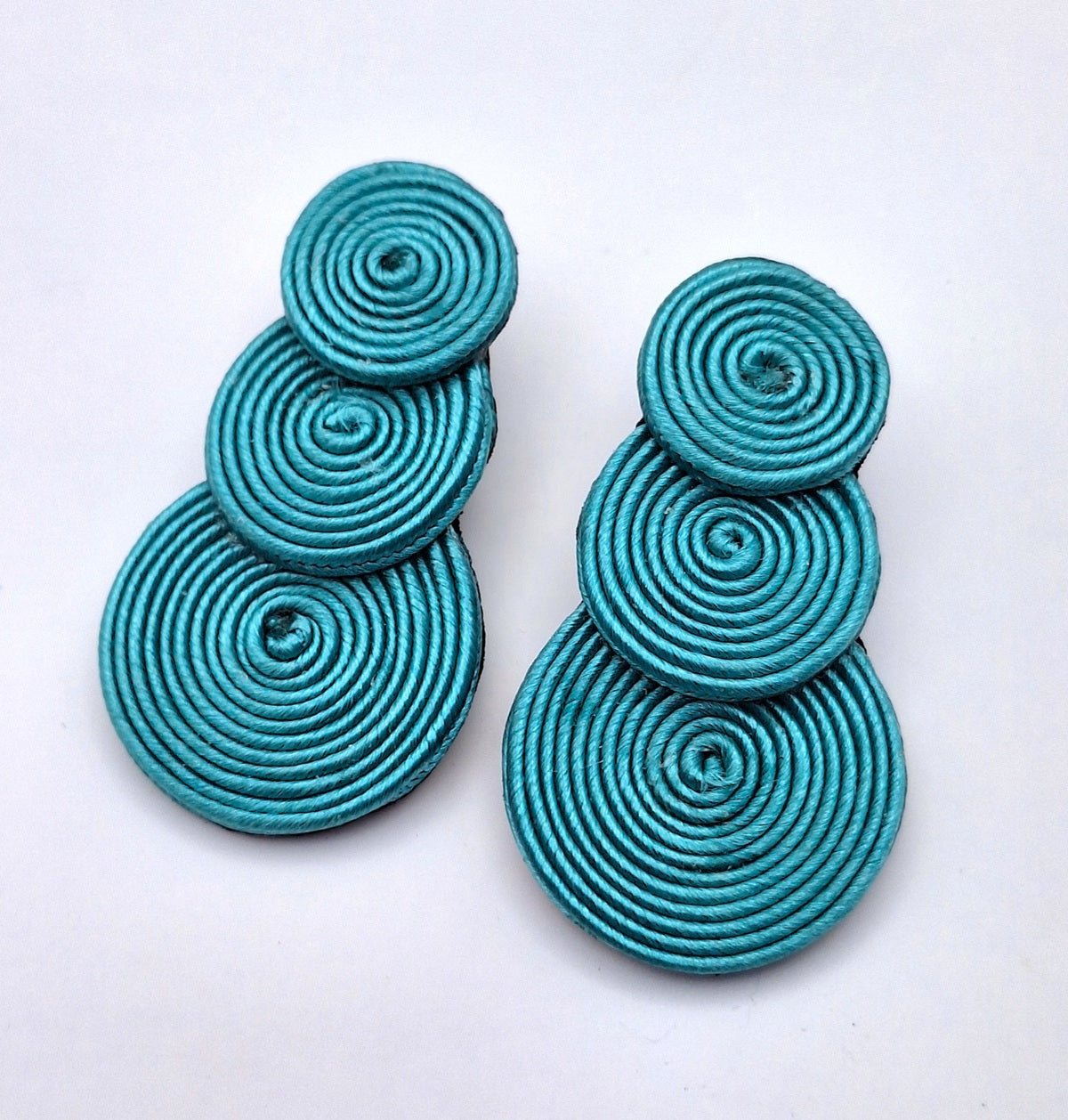 Aros Soutache círculos turquesa