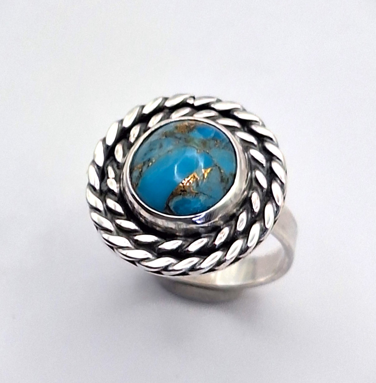 Anillo Turquesa doble trenza