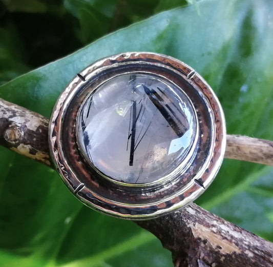 Anillo Cuarzo Turmalinado XL