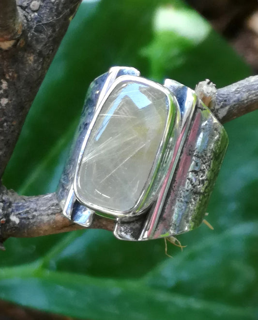 Anillo Cuarzo Rutilo dorado