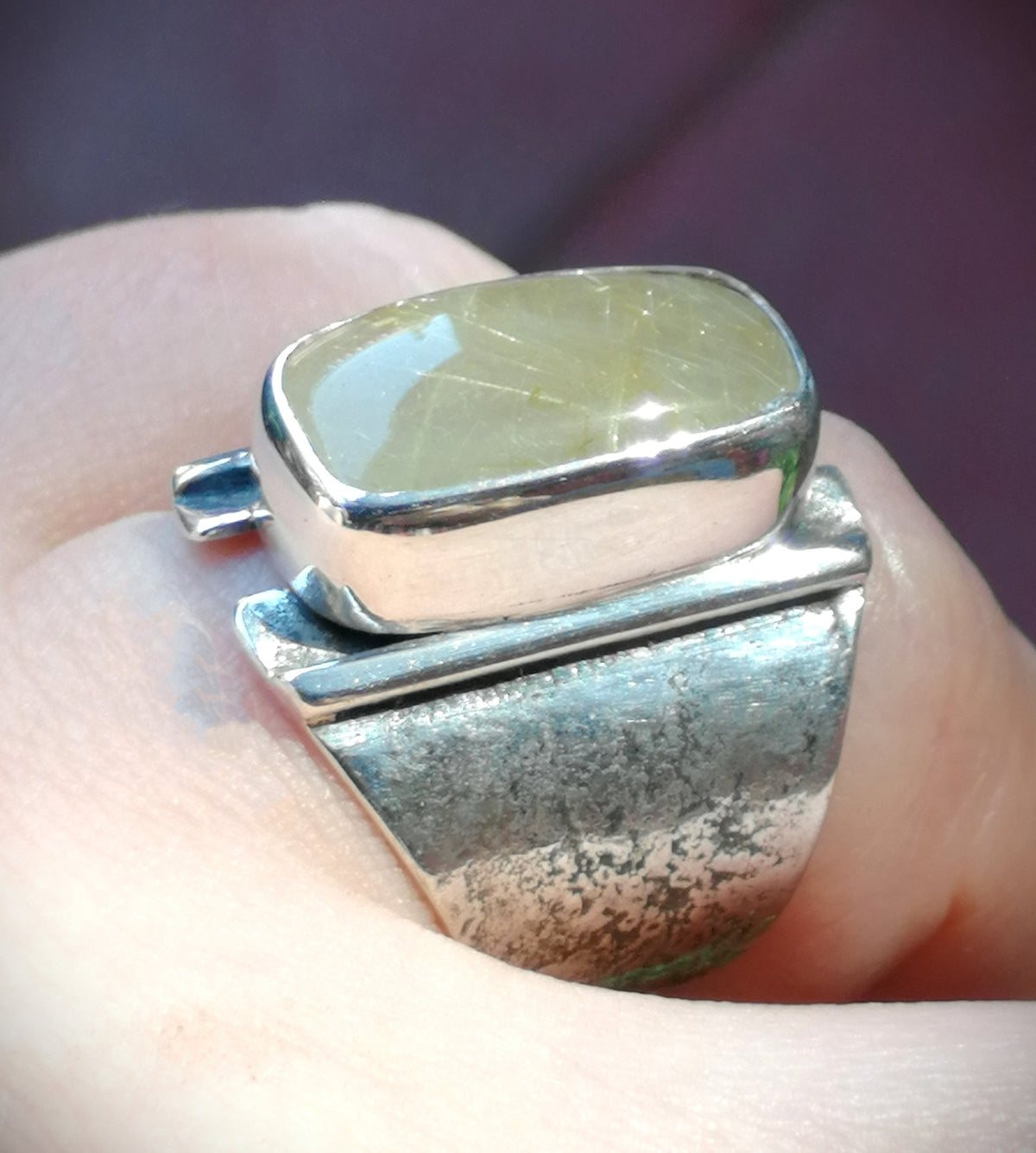 Anillo Cuarzo Rutilo dorado