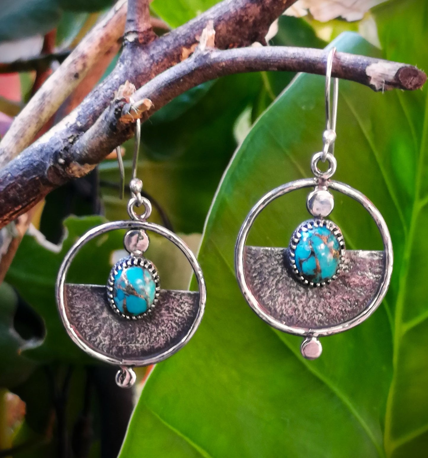 Aros Turquesa copper reticulados