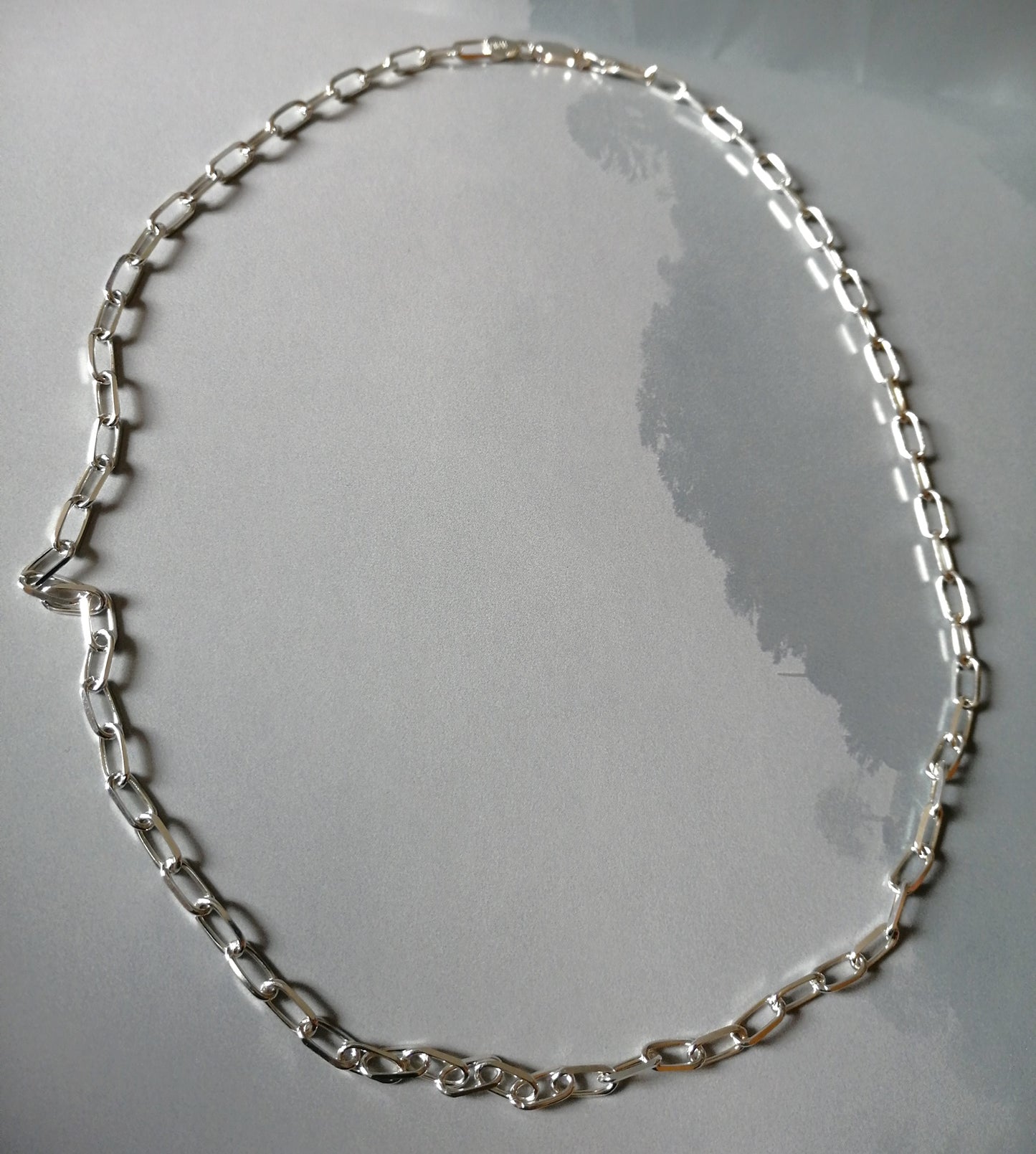 Cadena de plata 925 eslabón rectangular 50 cms 6x3mm