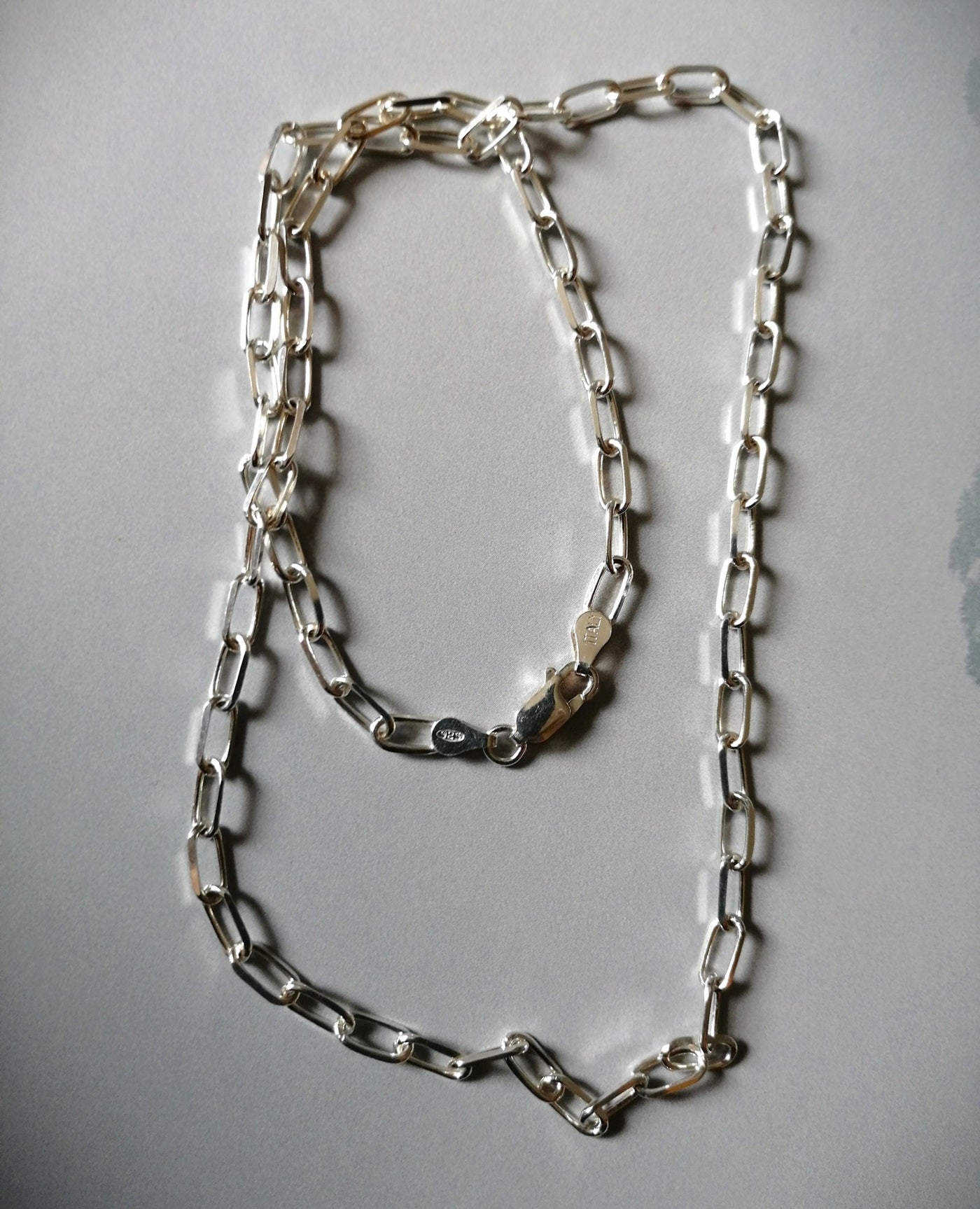 Cadena de plata 925 eslabón rectangular 50 cms 8x4mm