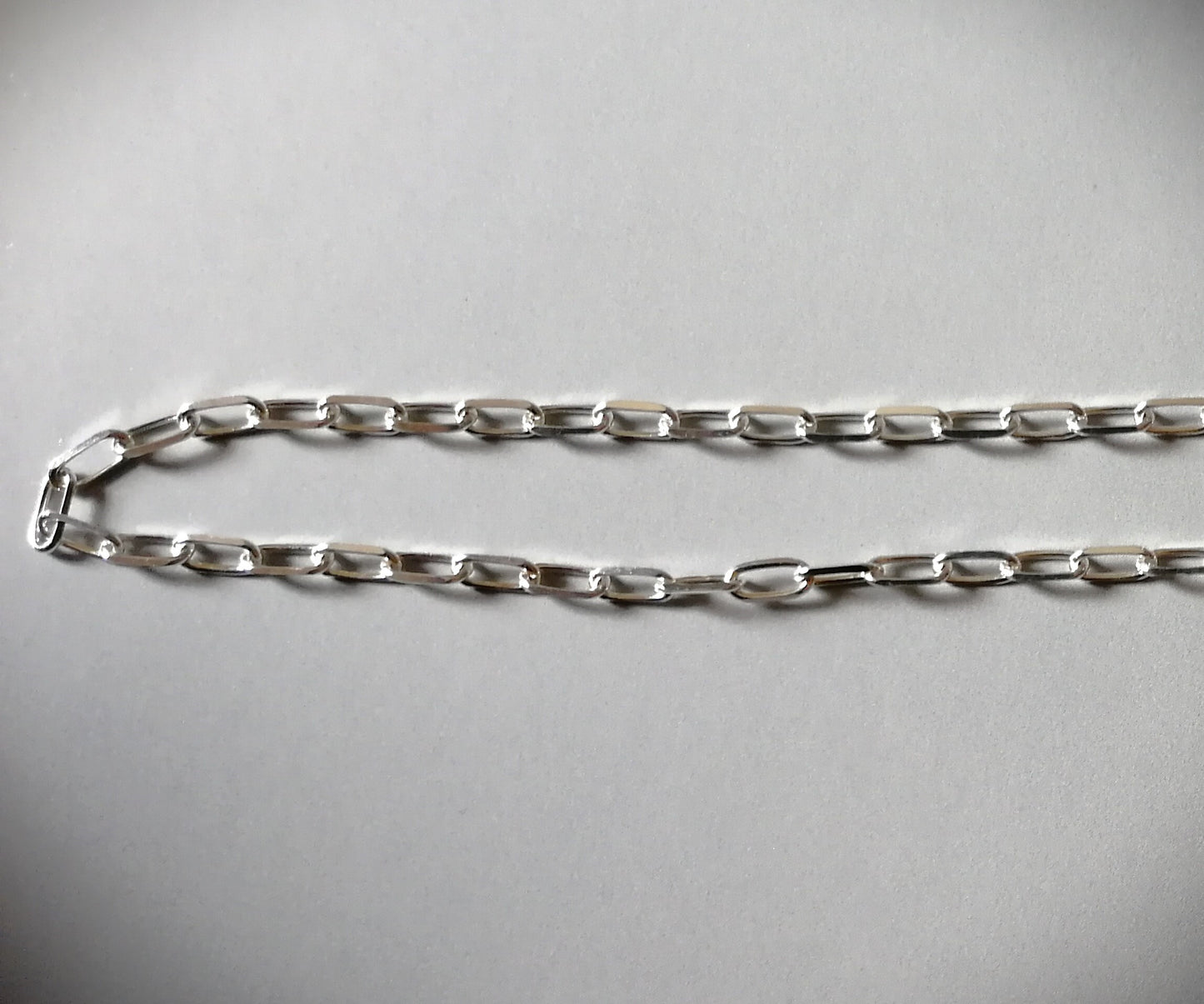 Cadena de plata 925 eslabón rectangular 50 cms 6x3mm